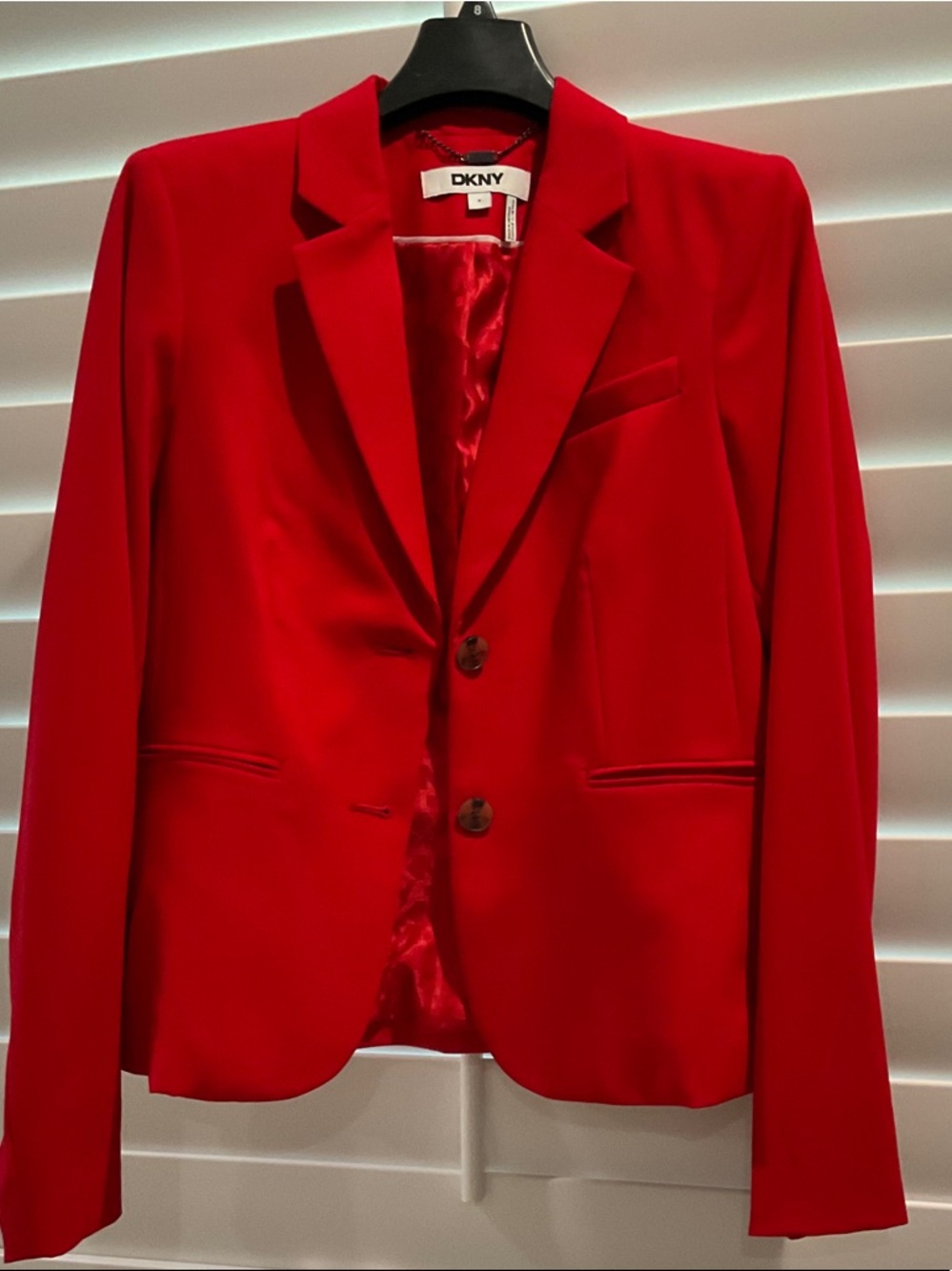 DKNY Vibrant Red Women's Tailored Blazer